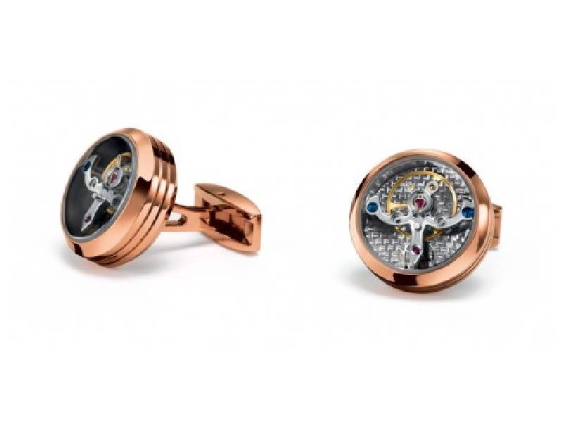 TOURBILLON CUFFLINKS IN ROSE GOLD PVD PLATE TF EST. 1968 CTPR02